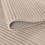 Textured Beige Geometric Rug with Subtle Stripes for Elegant Home Decor