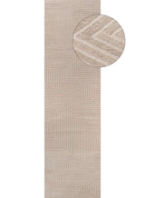 Soft cream Geometric Rug with a subtle zigzag pattern, ideal for modern home decor