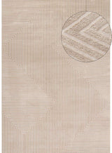 Beige Geometric Rug with a Subtle Pattern, Ideal for Modern Living Spaces