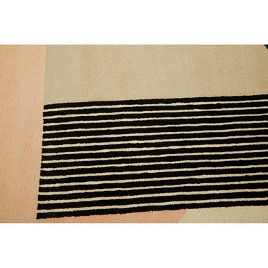 Orsina Geometric Rug in modern design with bold stripes and soft colour palette