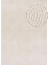 Stylish Geometric Rug in neutral tones featuring a circular wave pattern for modern interiors
