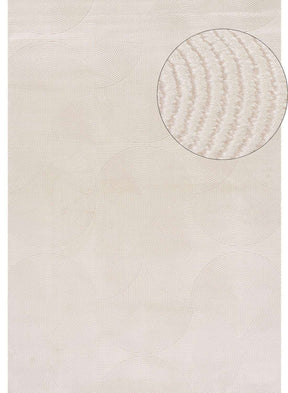 Stylish Geometric Rug in neutral tones featuring a circular wave pattern for modern interiors