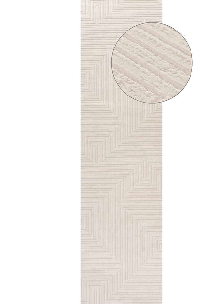 Stylish Geometric Rug in cream with textured patterns, perfect for modern home decor