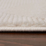 Close-up of a soft white Geometric Rug showcasing its plush texture and finely woven details