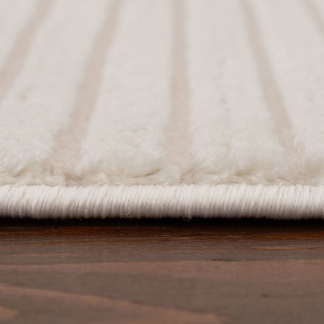 Soft white Geometric Rug with subtle textures, perfect for contemporary home decor