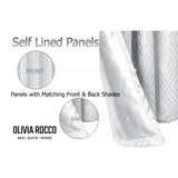 Geometric White Sparkle Blackout Curtains Living Room and Bedroom Drapes