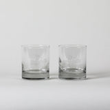 Set of two Selbrae House glass tumblers with a sleek design for stylish drinking