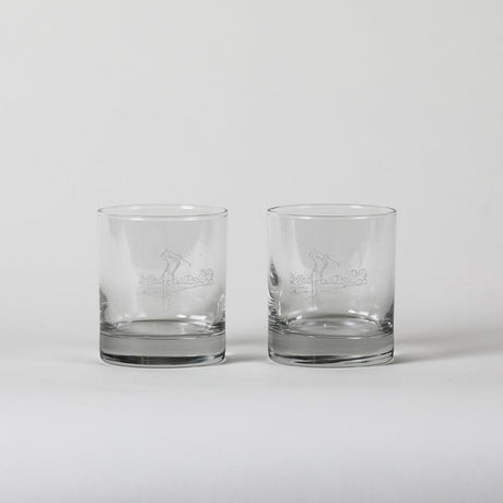 Set of two Selbrae House glass tumblers with a sleek design for stylish drinking