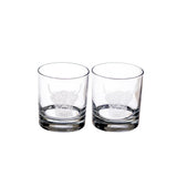 Set of two Selbrae House glass tumblers featuring an elegant Highland cow design