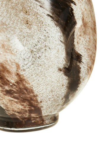 Orsina Glass Vase with an artistic brown and white design for stylish home decor