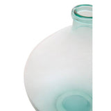 Orsina Glass Vase with a Unique Curved Shape in a Soft Mint Finish for Home Decor