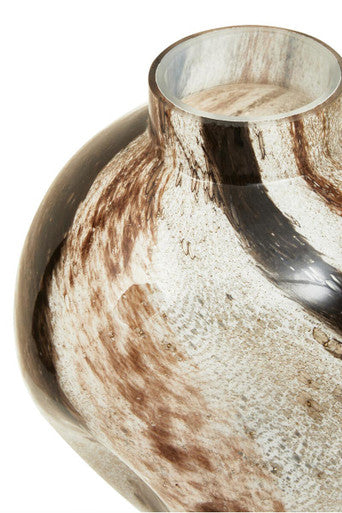 Orsina Decorative Glass Vase with Elegant Swirl Pattern and Unique Texture