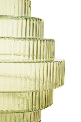 Orsina Glass Vase in a unique ribbed design, perfect for floral arrangements and home decor