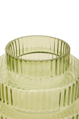 Orsina Glass Vase in Light Green with Textured Surface and Unique Design for Decorative Use