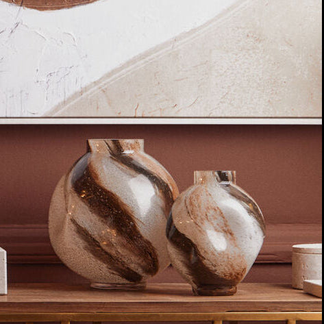 Elegant Orsina Glass Vase set with unique swirled patterns for stylish home decor