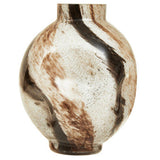 Orsina Unique Glass Vase with Swirling Brown and Cream Patterns for Elegant Home Decor