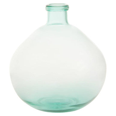 Orsina Glass Vase in a round design with a soft teal tint, perfect for floral arrangements