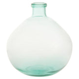 Orsina Glass Vase in a round design with a soft teal tint, perfect for floral arrangements