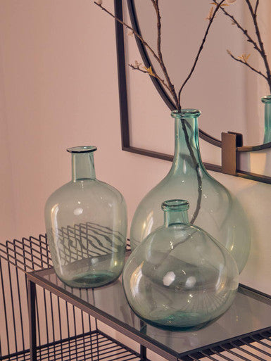 Elegant Orsina Glass Vase Set in assorted shapes and sizes, perfect for floral displays and home decor