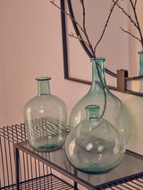 Orsina Glass Vase Trio in Soft Green Shades for Elegant Home Decor and Display