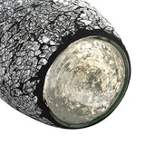 Close-up of a Glitter Vase from London Boutique Lifestyle featuring a textured black and silver finish