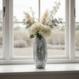 Stylish Glitter Vase from London Boutique Lifestyle with Floral Arrangement on a Windowsill