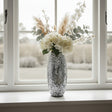 Stylish Glitter Vase from London Boutique Lifestyle with Floral Arrangement on a Windowsill