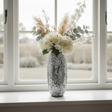 Stylish Glitter Vase from London Boutique Lifestyle with Floral Arrangement on a Windowsill