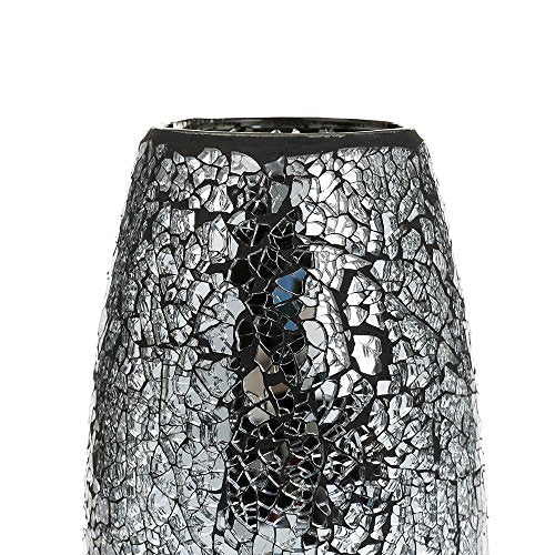 Stylish Glitter Vase with a Crackled Silver Finish for Elegant Home Decor