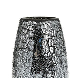 Stylish Glitter Vase with a Crackled Silver Finish for Elegant Home Decor