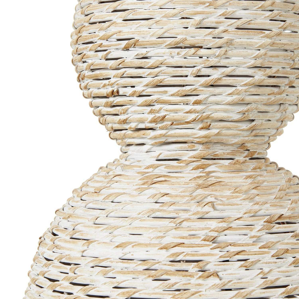 White Wash Wicker Globe Table Lamp With Linen Shade Shades 4 Seasons
