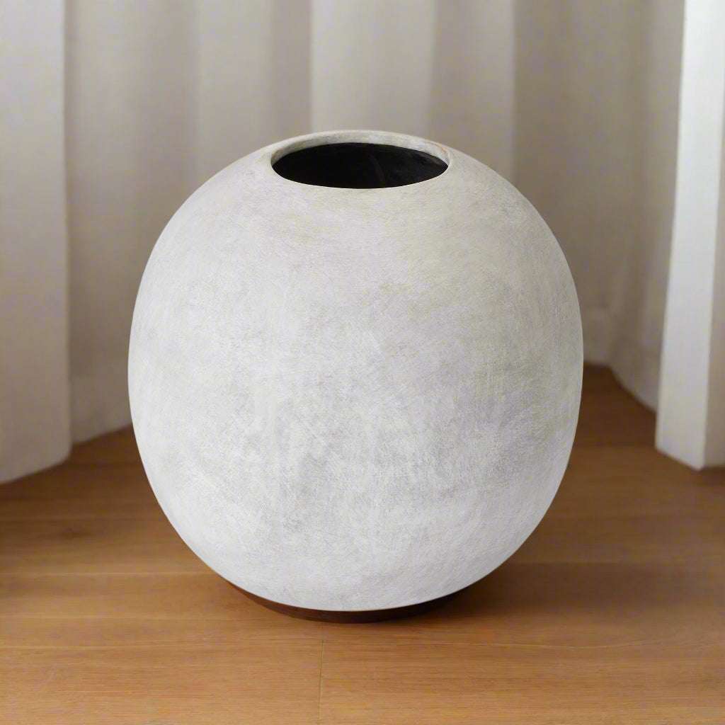 Shades 4 Seasons Globe Vase - Stylish Round Home Decor STONE CERAMIC Shades 4 Seasons