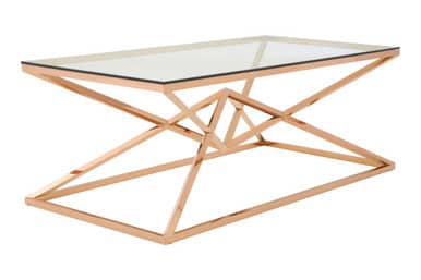 Allure Corseted Rose Gold Coffee Table Orsina
