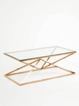 Allure Corseted Rose Gold Coffee Table Orsina