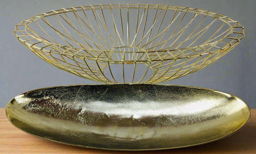 Gold Decorative Wire Bowl 58cm Geko Products