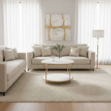 Pali Two Tier White and Gold Side Table Orsina
