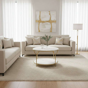 Pali Two Tier White and Gold Side Table Orsina
