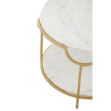 Pali Two Tier White and Gold Side Table Orsina