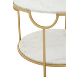 Pali Two Tier White and Gold Side Table Orsina