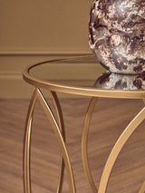 Arcana Set Of Two Gold Finish Side Tables Orsina