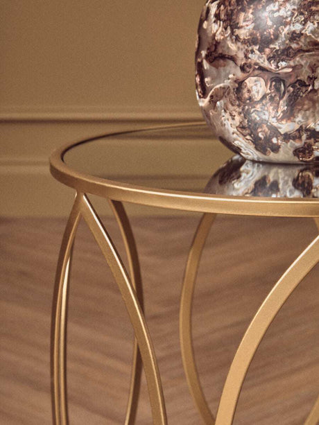 Arcana Set Of Two Gold Finish Side Tables Orsina