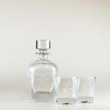 Selbrae House Golf Decanter with Two Engraved Glasses for Elegant Entertaining