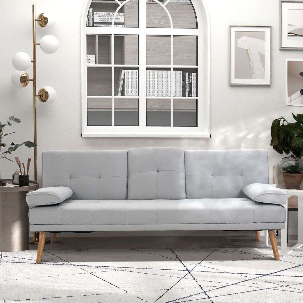 HOMCOM Blue Velvet Double Sofa with Wooden Legs HOMCOM