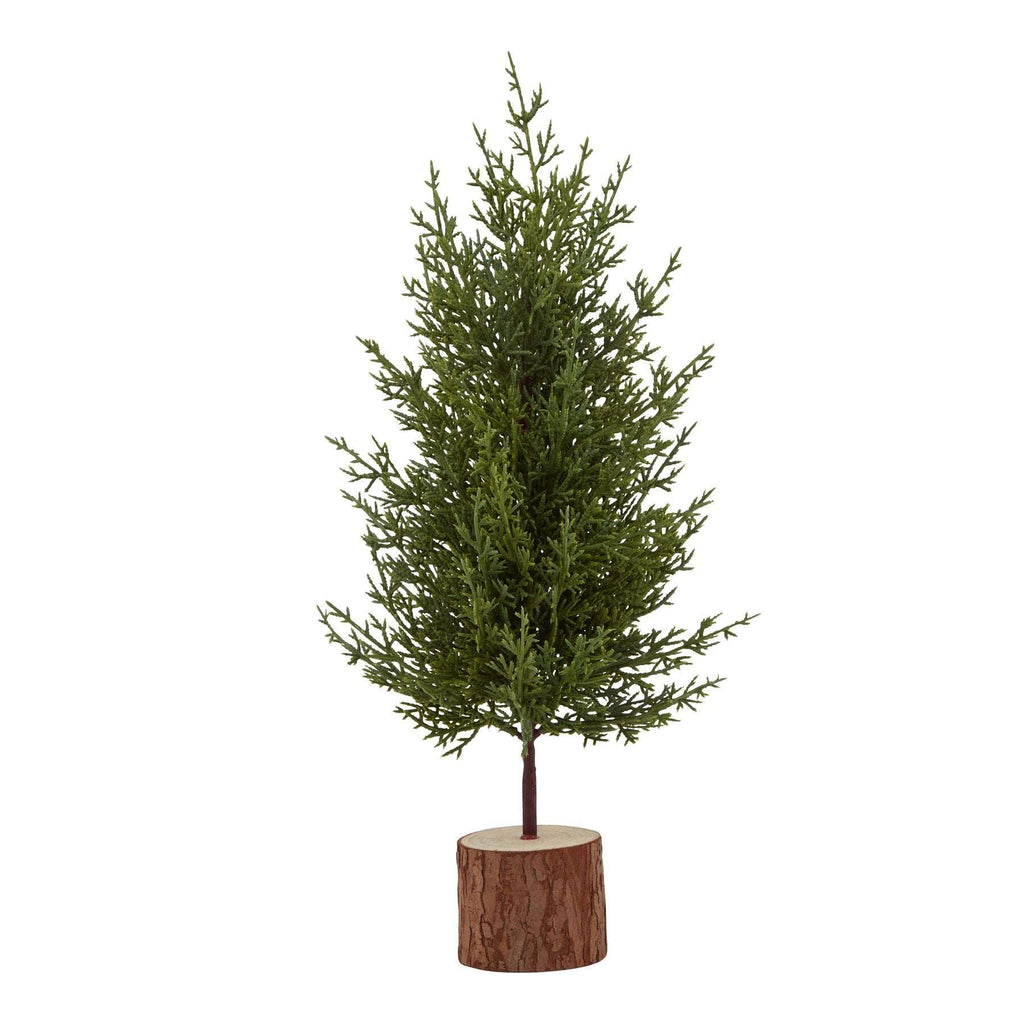Shades 4 Seasons Small Green Fir Tree Decoration BROWN PLASTIC Shades 4 Seasons