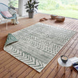 Stylish Green Rug with geometric patterns, ideal for modern living spaces and cosy interiors