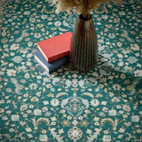 Elegant Green Rug with Floral Design, Perfect for Enhancing Home Decor and Comfort