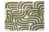 Orsina Green Throw with Abstract Curved Patterns for Stylish Home Decor