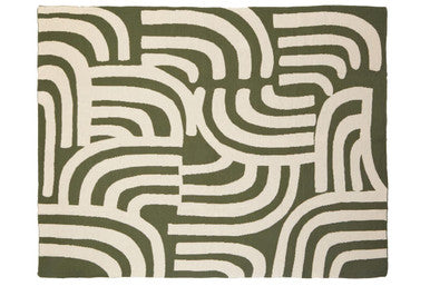 Orsina Green Throw with Abstract Pattern and Soft Texture for Cozy Home Decor