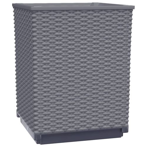 vidaXL Garden Planters 2 pcs Dark Grey 30x30x37 cm Polypropylene vidaXL