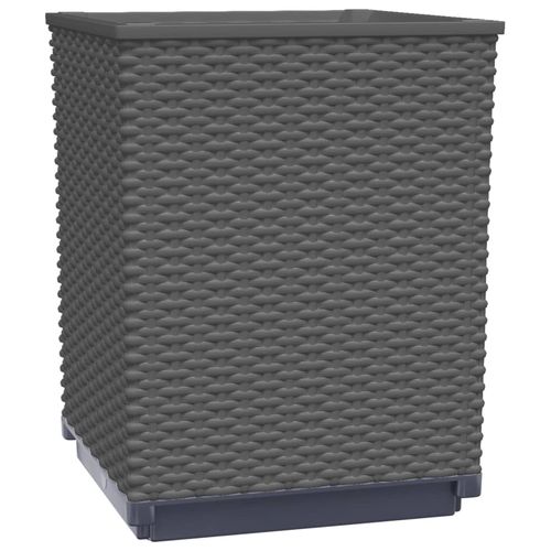 vidaXL Garden Planters 2 pcs Dark Grey 30x30x37 cm Polypropylene vidaXL